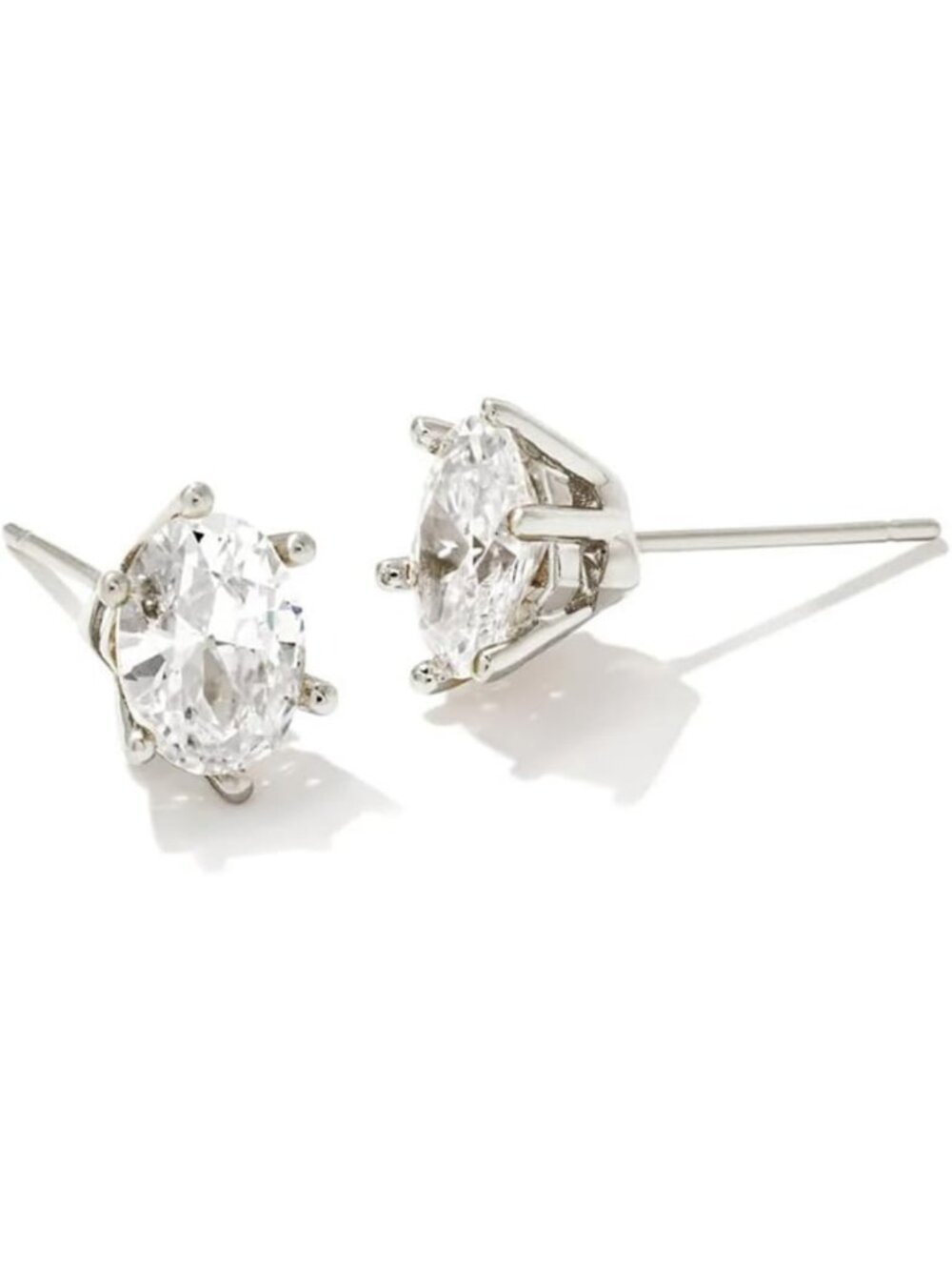 Elegant White Crystal Stud Earrings, Fashion Jewelry for Women, Chic Accessories